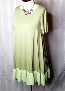 Sage Chiffon Ruffle Tunic By Agnes & Dora